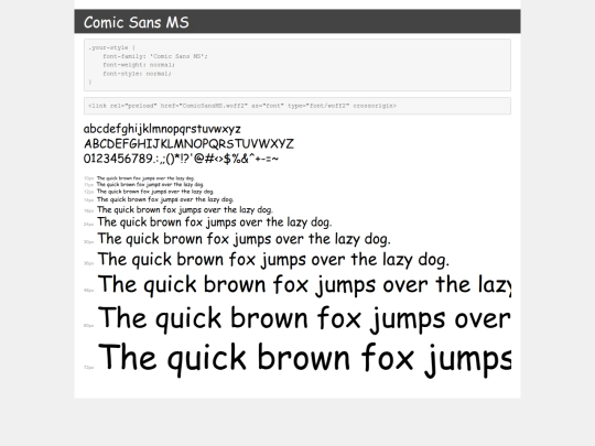 fonts/comic_sans/demo screenshot