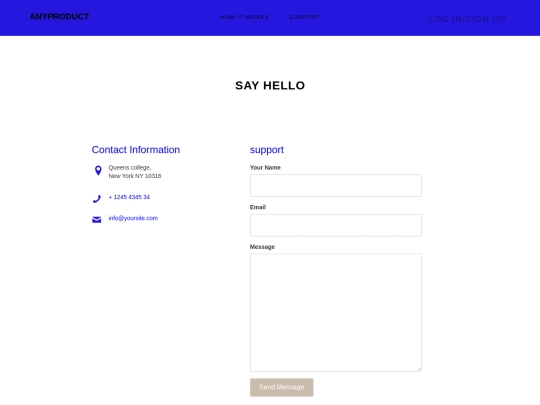 support screenshot
