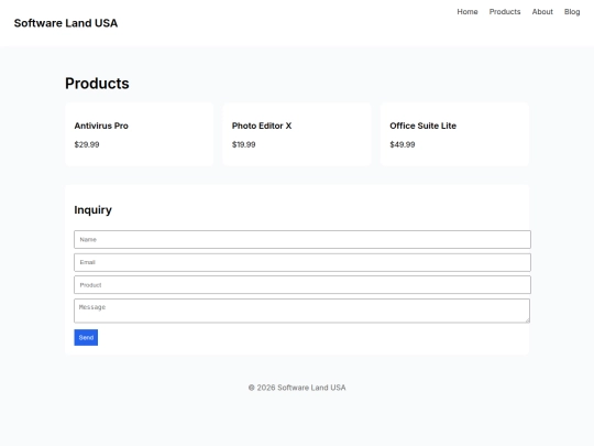 products screenshot