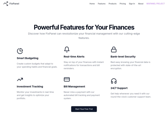 fixpanel/features screenshot