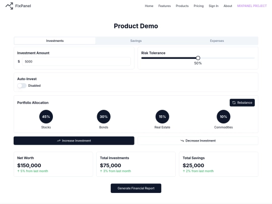 fixpanel/products screenshot
