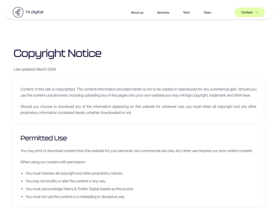 htdigital/copyright screenshot