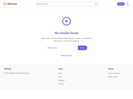 metube/no-results screenshot