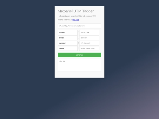 mpUnset/utmTagger screenshot