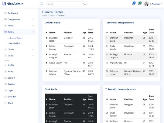 session_replay/NiceAdmin/tables-general screenshot