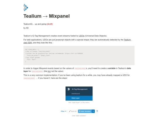 tealium screenshot