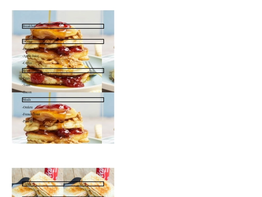 Restaurant Menu Assignment_Emily Nasino screenshot