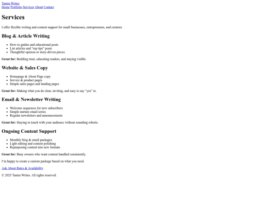 Services screenshot