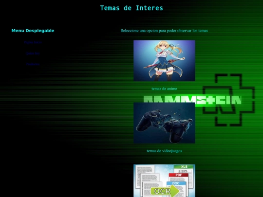 Paginas/Temas de Interes screenshot