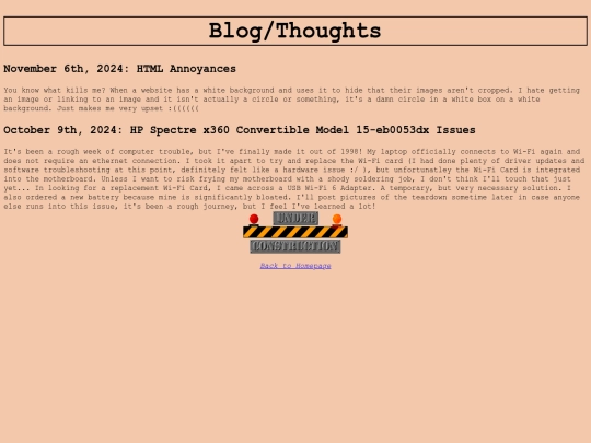 Blog screenshot