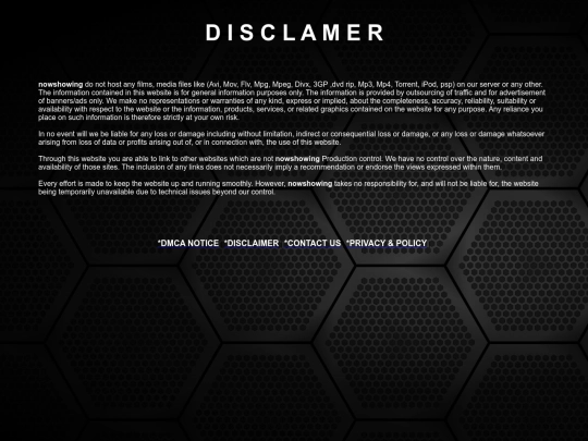 Disclaimer screenshot