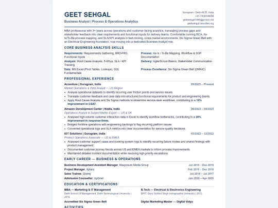 resume screenshot