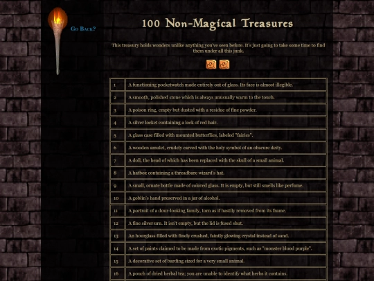tables/mundanetreasure screenshot