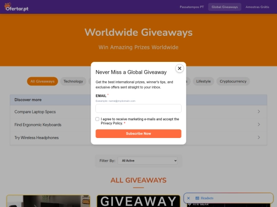 global-giveaways screenshot