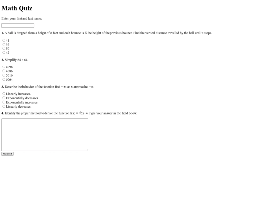 mathtestformassignment screenshot