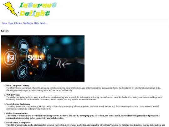 Internet delight/Skills screenshot