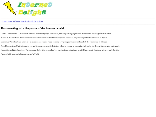 Internet delight/about/Reconnecting-with-the-power-of-the-internet-world screenshot