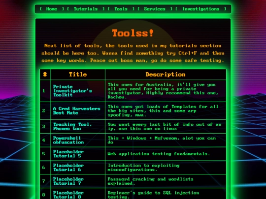 tools screenshot