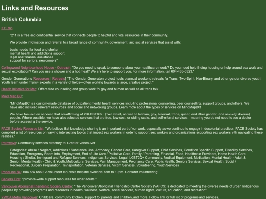 links screenshot