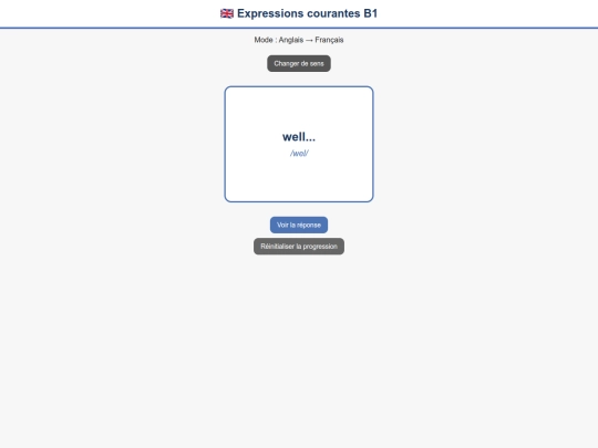 Flashcard/Anglais_B1/Anglais_Francais_B1_Expressions_courantes screenshot