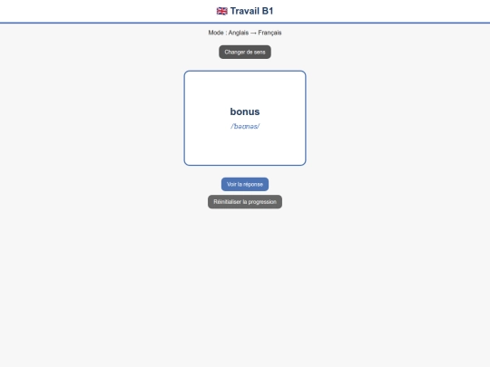 Flashcard/Anglais_B1/Anglais_Francais_B1_Travail screenshot
