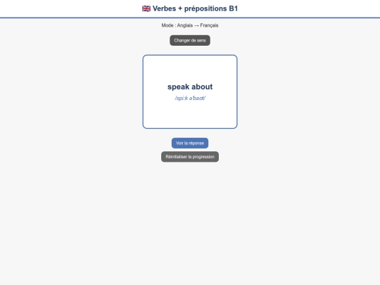 Flashcard/Anglais_B1/Anglais_Francais_B1_Verbes_preposition screenshot