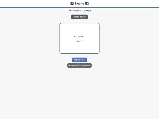 Flashcard/Anglais_B2/Anglais_Francais_B2_5_sens screenshot