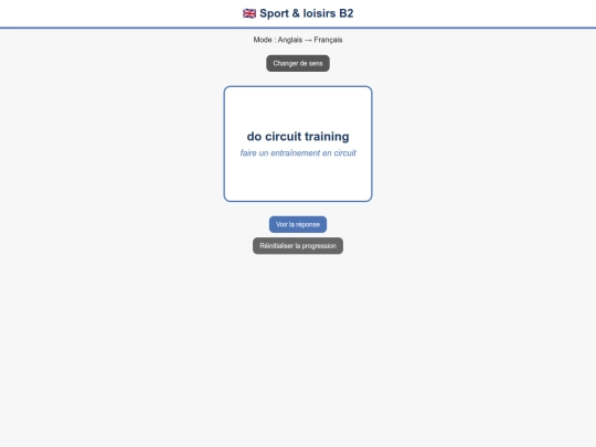Flashcard/Anglais_B2/Anglais_Francais_B2_Sport_Loisirs screenshot