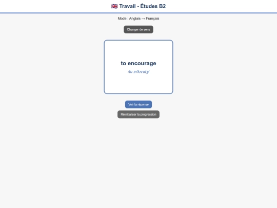 Flashcard/Anglais_B2/Anglais_Francais_B2_Travail screenshot
