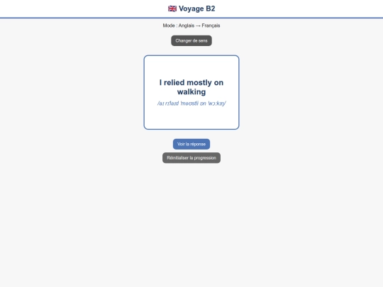 Flashcard/Anglais_B2/Anglais_Francais_B2_Voyages screenshot