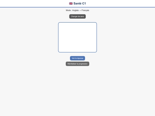 Flashcard/Anglais_C1/Anglais_Francais_C1_Sante screenshot