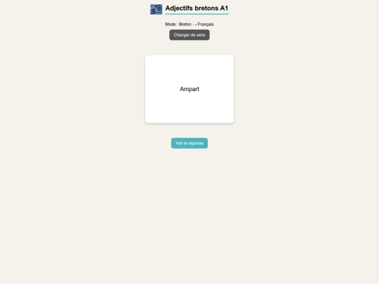 Flashcard/Breton_A1/Breton_Francais_Adjectif_A1 screenshot