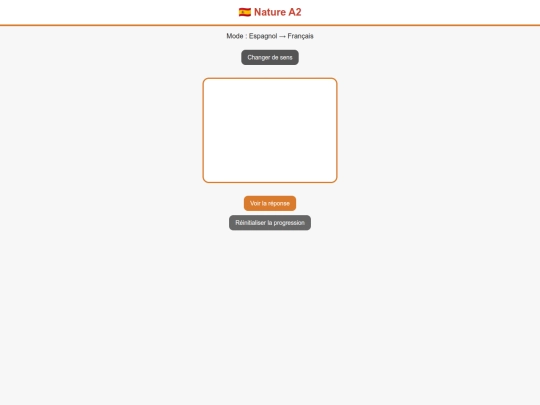 Flashcard/Espagnol_A2/Espagnol_Francais_A2_Nature screenshot