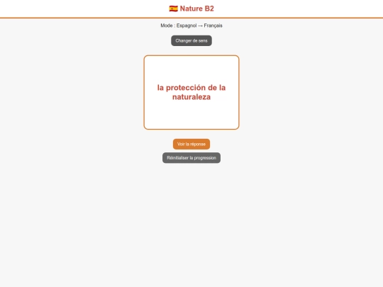 Flashcard/Espagnol_B2/Espagnol_Francais_B2_Nature screenshot