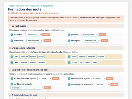 Francais/Francais_N1/Vocabulaire_Formation_mots_ApprofondissementN1 screenshot