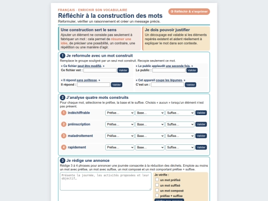 Francais/Francais_N1/Vocabulaire_Formation_mots_ExprimerN1 screenshot