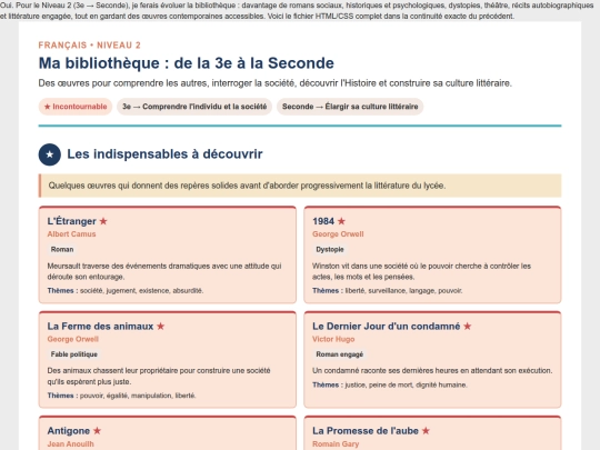 Francais/Francais_N2/Livres_a_lire_N2 screenshot