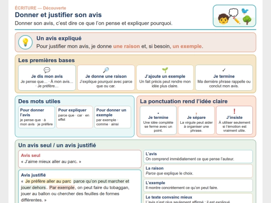 Francais/Francais_ND/Ecriture_Donner_justifier_avis_CoursND screenshot