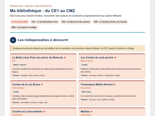 Francais/Francais_ND/Livres_a_lire_ND screenshot