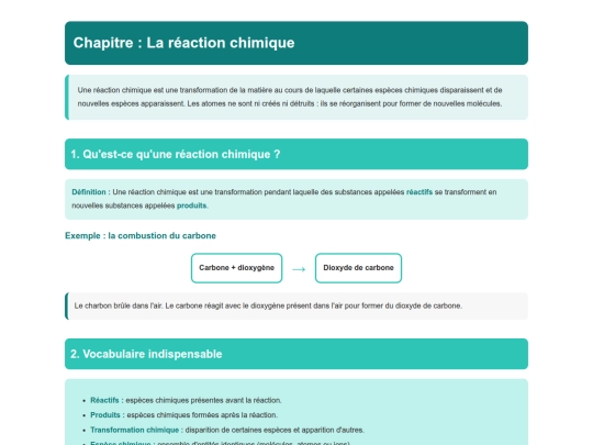 Physique_Chimie/Physique_Chimie_N2/Reaction_chimique_Cours screenshot