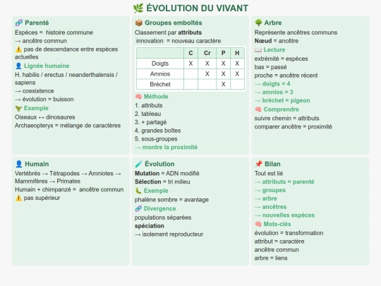 SVT/Evolution_Vivant_Liens_Parente_Especes_CM_N2 screenshot