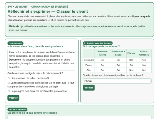 SVT/SVT_N1/Vivant_Classer_le_vivant_ReflechirN1 screenshot