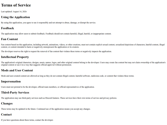 terms screenshot