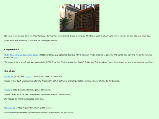 library/fanfiction screenshot