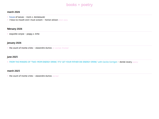log/books screenshot