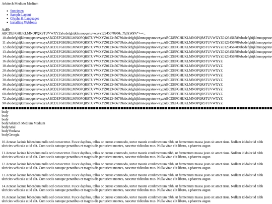 fonts/arkitech_medium-demo screenshot