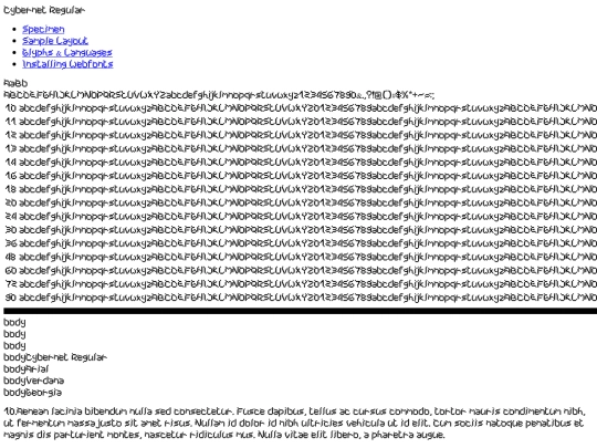 fonts/cybernet-demo screenshot
