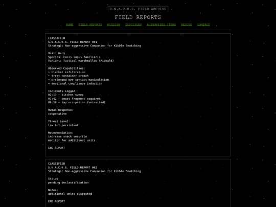 field-reports screenshot