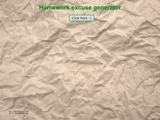 javascript/homework-excuse-generator/tes screenshot