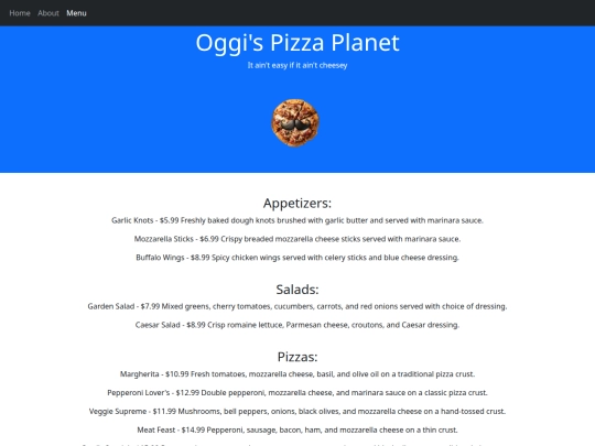 pizza-time/menu screenshot